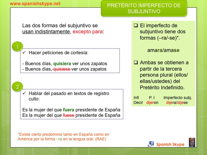 Imperfecto de subjuntivo