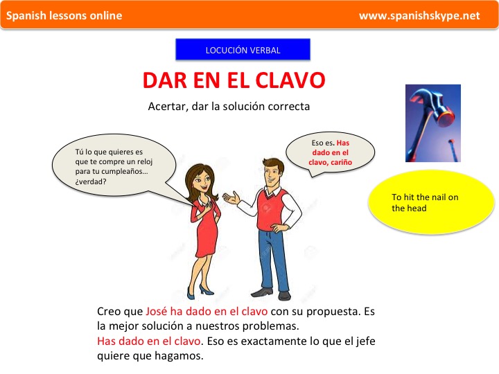 Dar en el clavo (meaning)